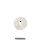 The Marble Disc on Stand - White - S