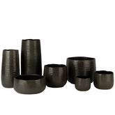 J-Line vaas Patroon - keramiek - donkergrijs - large