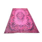 Roze vintage vloerkleed - 203x115 cm - HANDGEMAAKT