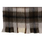 J-Line Plaid ruit - polyester - bruin/ grijs/ wit - 190 x 136 cm