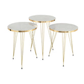 J-Line bijzettafel - metaal - wit/goud