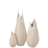 J-Line vaas Ibiza Blinkend - keramiek - beige - large