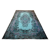 Turquoise vintage vloerkleed - 280x172 cm - HANDGEMAAKT