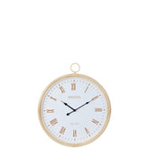 J-Line wandklok Kyr - jute - naturel/wit - medium - Ø 4.5 cm
