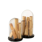 J-Line Stolp Papier Perkament Bruin Glas Large