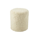 J-Line Poef Cylinder Pluizig Polyester Crème