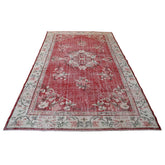 Rood vintage vloerkleed - 293x176 cm - HANDGEMAAKT