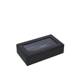 J-Line doos 6 wijnaccessoires - kunstleder - zwart