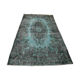 Turquoise vintage vloerkleed - 205x119 cm - HANDGEMAAKT