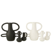 J-Line Vaas Met 4 Handvaten Terracotta Zwart