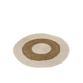 J-Line tapijt Rond - zeegras - wit/naturel - small