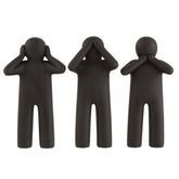 J-Line P'tit Maurice Horen/Zien/Zwijgen Poly Zwart Large Assortiment Van 3