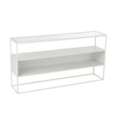 J-Line Console Vierkant Metaal/Glas Wit