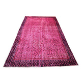 Roze vintage vloerkleed - 260x150 cm - HANDGEMAAKT
