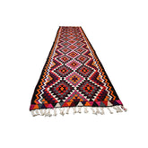 Extra lange Kurdi loper - 375x90 cm - HANDGEMAAKT