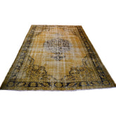 Geel vintage vloerkleed - 265x190 cm - HANDGEMAAKT