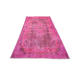 Roze vintage vloerkleed - 218x116 cm - HANDGEMAAKT