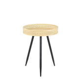 Jaylee Bijzettafel - H45 x Ø34 cm - Metaal - Zwart