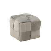 J-Line Poef 1-Zit Textiel/Hout Licht Grijs