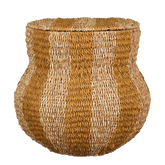 Tacoma Opbergmand met Deksel - H47 x Ø50 cm - Jute - Geel