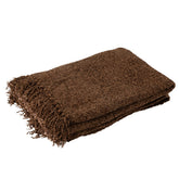 J-Line Plaid Gewoven+Franjes Viscose Bruin
