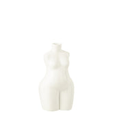 J-Line vase Vrouw Lichaam - polyresin Glanzend - metaal - wit
