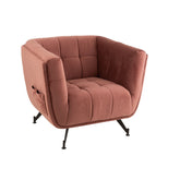 J-Line Lounge Zetel 1-Zit Textiel/Hout/Metaal Antiek Roze