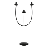 Kantas Kandelaar - L30 x B15 x H73 cm - Metaal - Zwart
