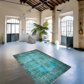 Turquoise vintage vloerkleed - 278x180 cm - HANDGEMAAKT