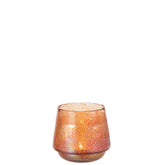 J-Line theelichthouder Stippen - glas - oranje - large