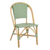 Mandox Bistrostoel - L51 x B57 x H90 cm - Rotan - Donkergroen, Wit