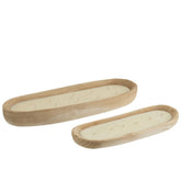 J-Line Kaars Jenny Paulownia Hout Wit Large