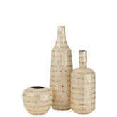 J-Line vaas Lang - schelpen/bamboe - beige