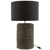 J-Line lamp Voet + Kap Dik Vlecht - cement/katoen - wit - large