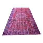 Roze vintage vloerkleed - 265x148 cm - HANDGEMAAKT