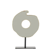 Ornament op Voet - L26 x B10 x H37 cm - Metaal - Lichtgrijs