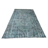 Turquoise vintage vloerkleed - 258x155 cm - HANDGEMAAKT