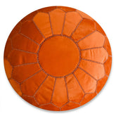 Fluwelen poef - oranje