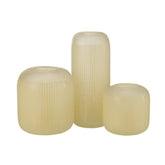 J-Line vaas Strepen - glas - lichtgeel - large
