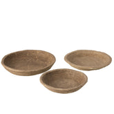 J-Line Set Van 3 Schalen Chad Papier Mache Bruin