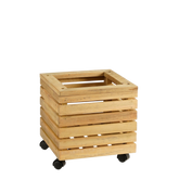 Glenwood Plantenbak Vierkant op Wielen voor Buiten - L35 x B35 x H35 cm - Acaciahout - Bruin