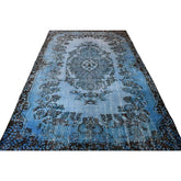 Blauw vintage vloerkleed - 290x175 cm - HANDGEMAAKT