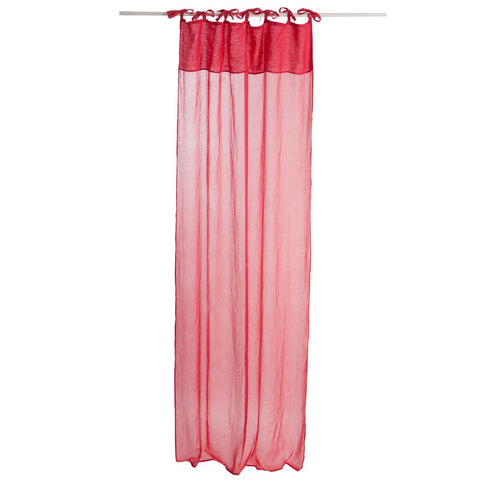 J-Line Gordijn Katoen Voile+Linnen Rood