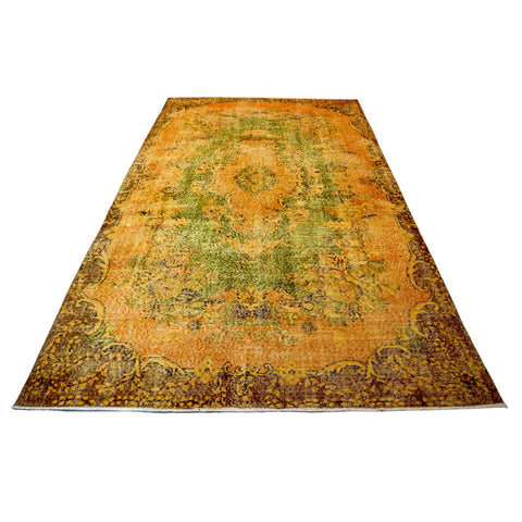 Geel vintage vloerkleed - 283x167 cm - HANDGEMAAKT