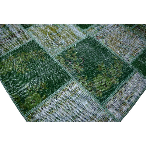 Groen patchwork vloerkleed - 235x160 cm - HANDGEMAAKT