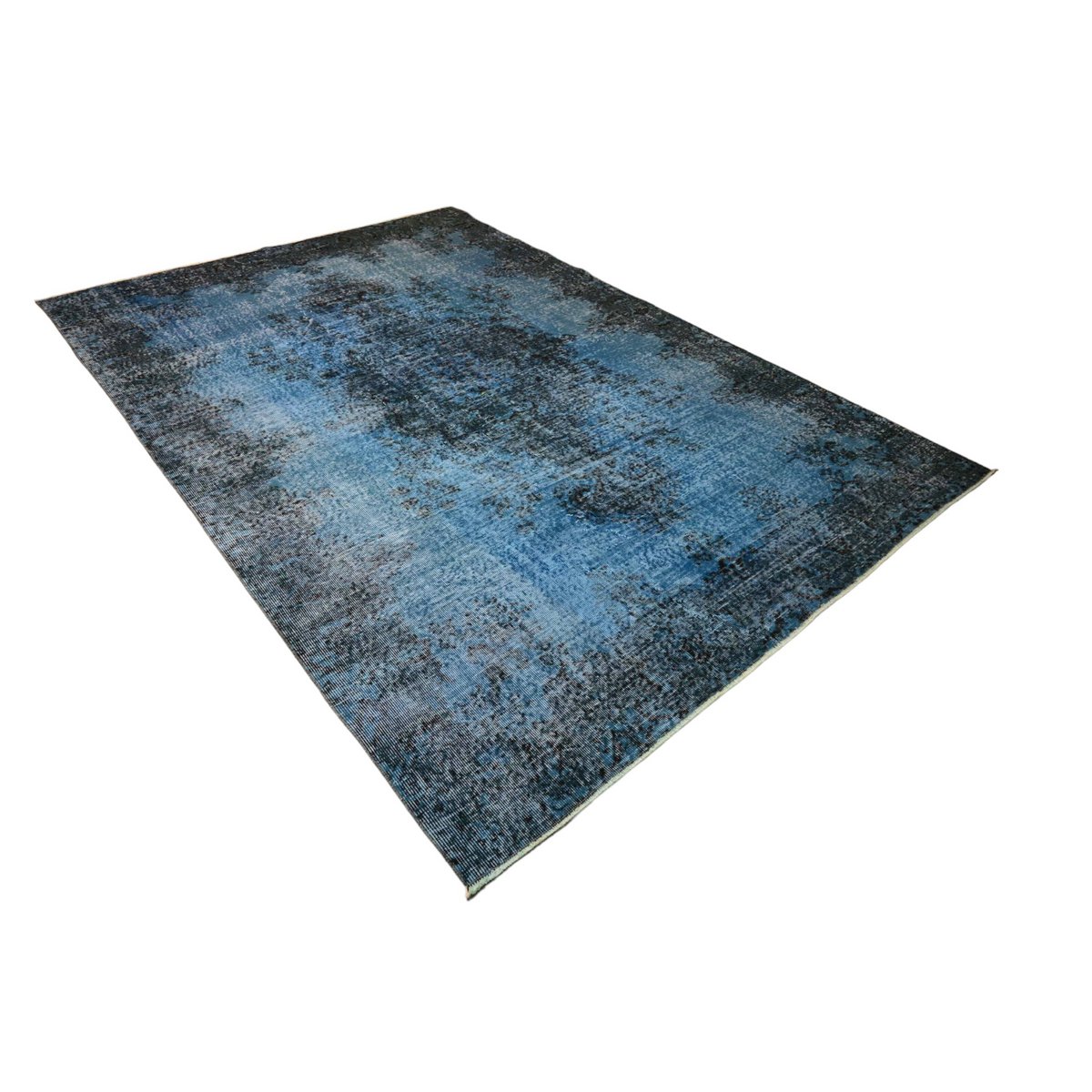 Blauw vintage vloerkleed - 293x197 cm - HANDGEMAAKT