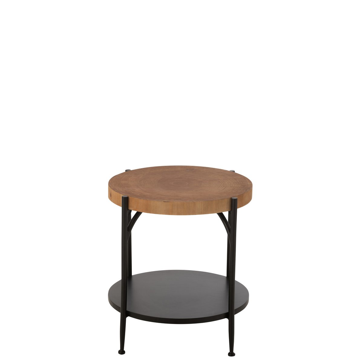 J-Line Bijzettafel Bio Mdf/Ijzer Zwart/Naturel