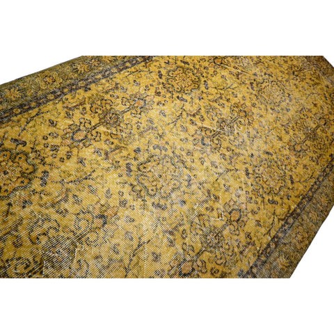 Geel vintage vloerkleed - 214x109 cm - HANDGEMAAKT