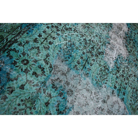 Turquoise vintage vloerkleed - 302x200 cm - HANDGEMAAKT