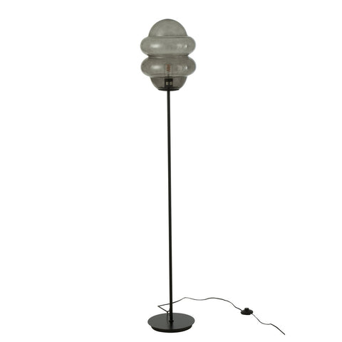 J-Line Staanlamp Honinglepel Glas Grijs